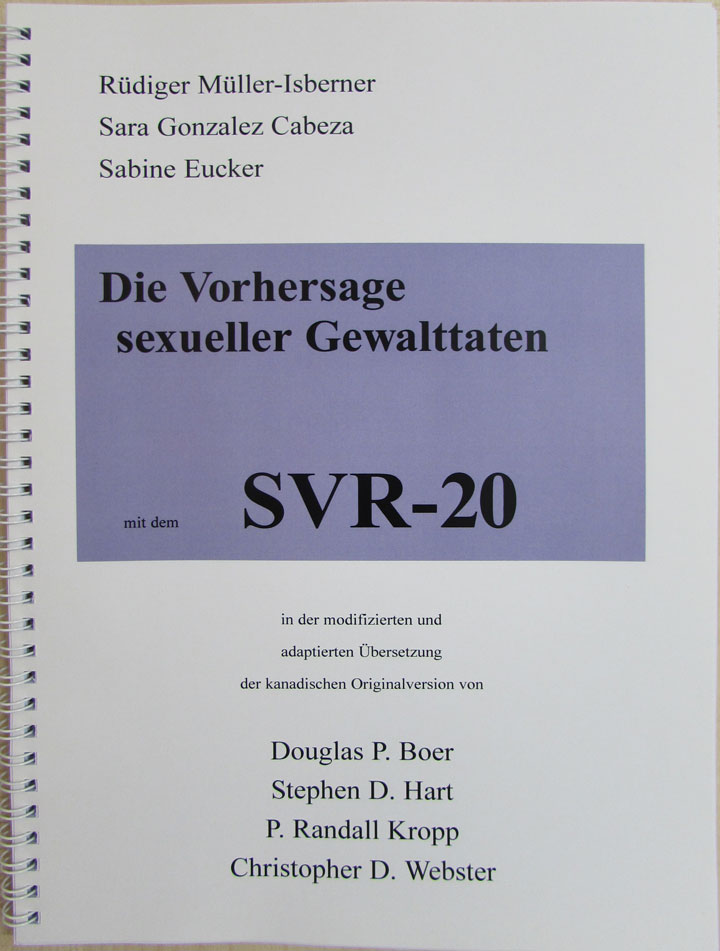 Buchcover von Die Vorhersage sexueller Gewalttaten mit dem SVR20.