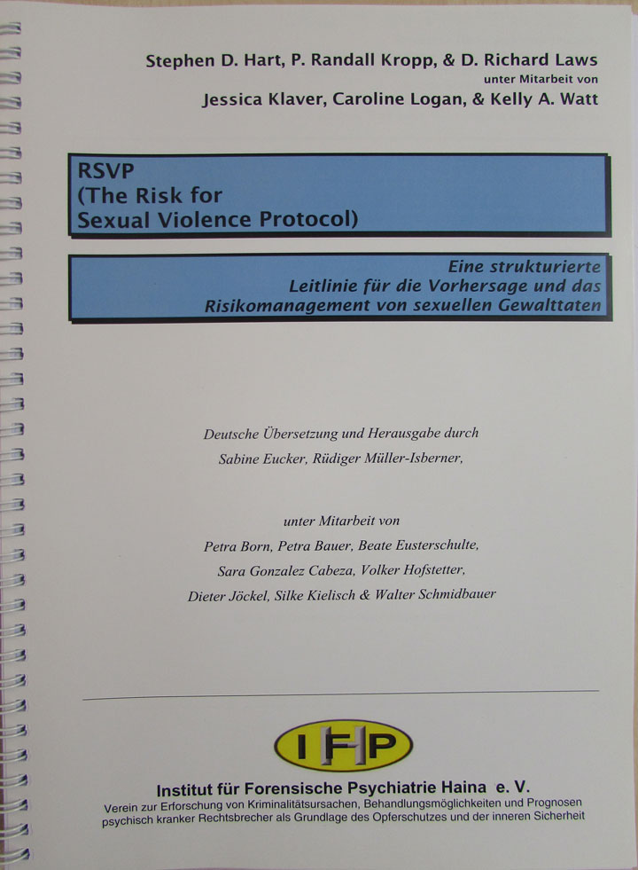 Buchcover von The Risk for Sexual Violence Protocol..